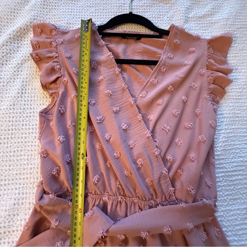 Pink Ruffle Midi Dress size medium - Picture 6 of 9